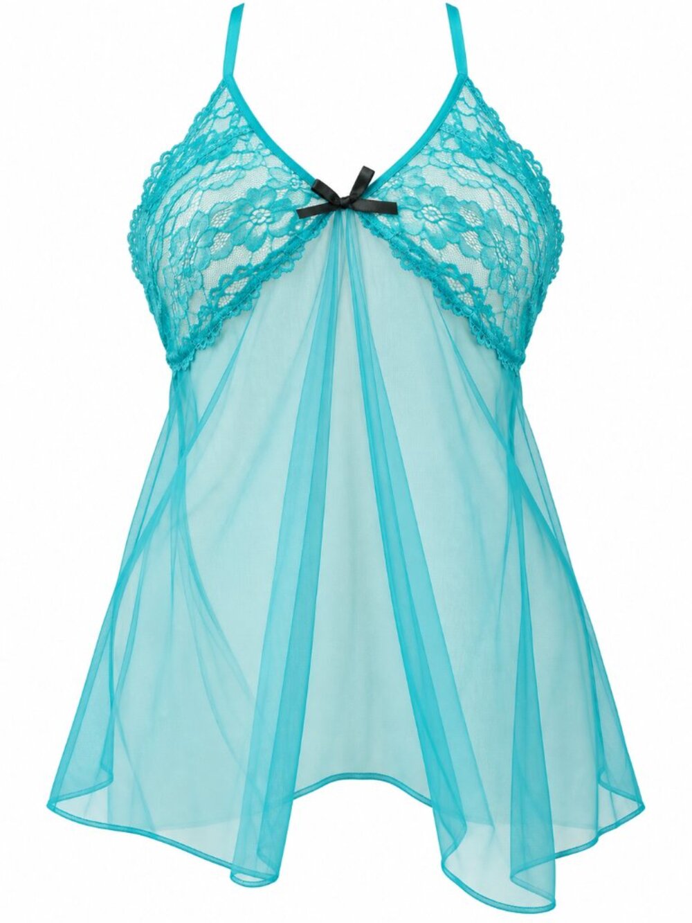 Avidlove Turquoise Lace Sheer Babydoll Chemise Halter Size Small